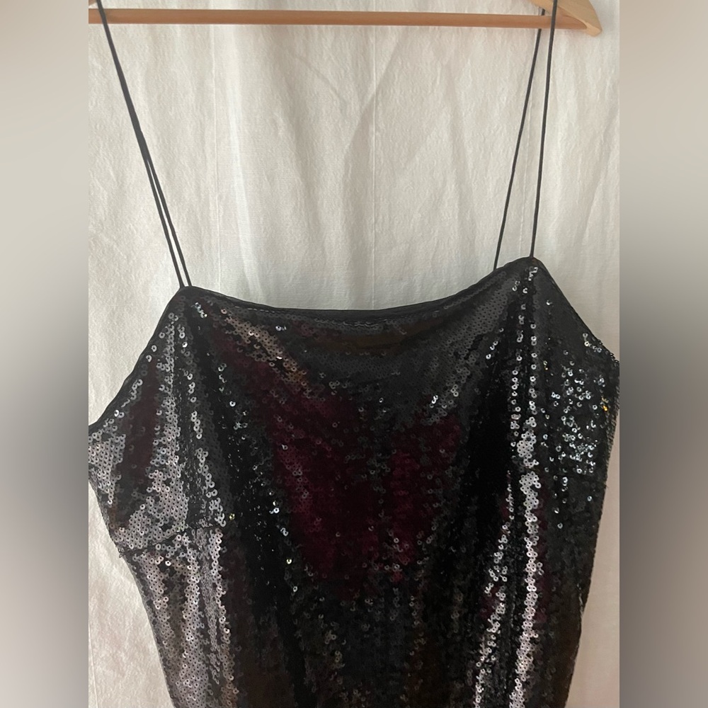 H&M Black Sequin Mini Slip Dress - Picture 3 of 8